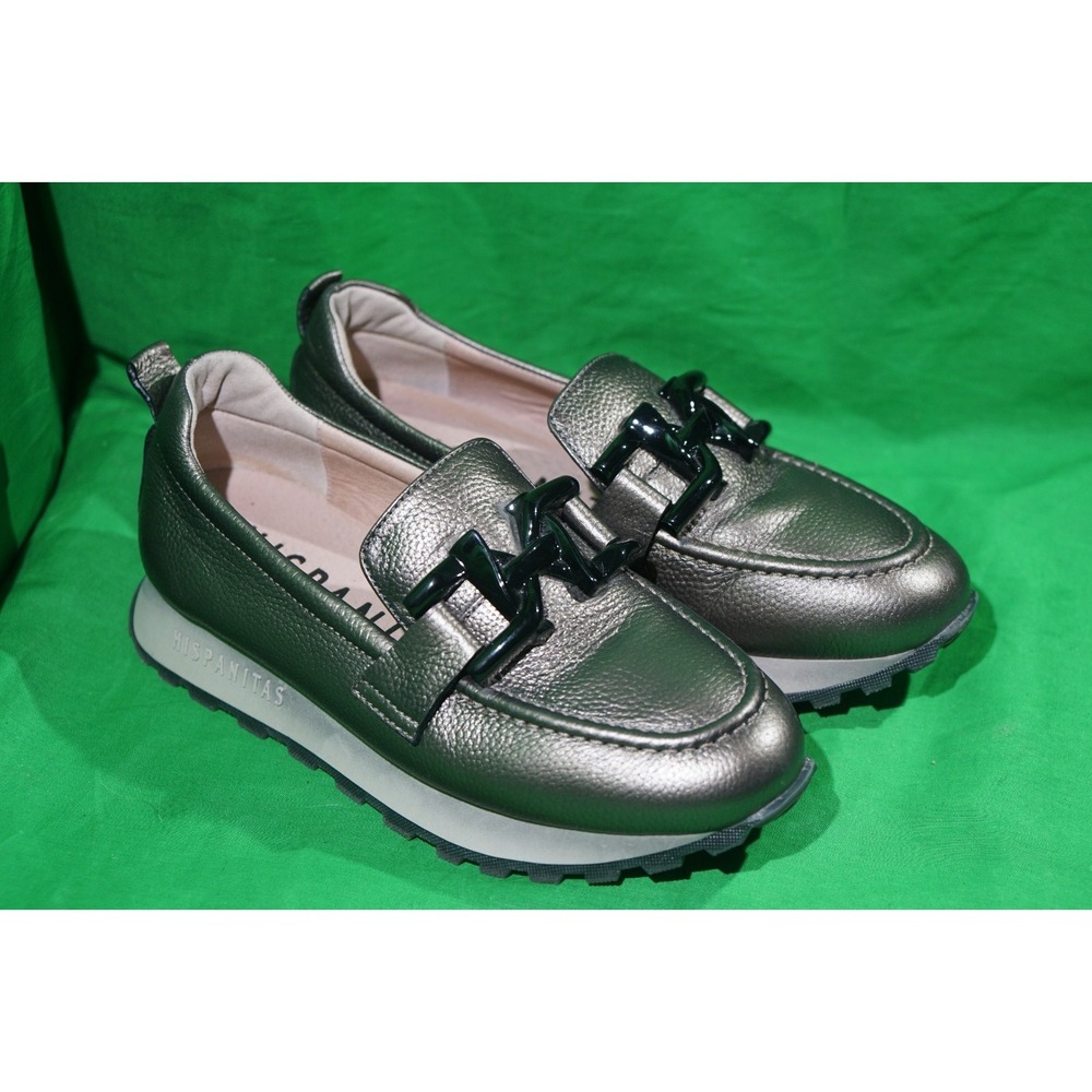 Hispanitas Shiny‎ Silver Gold Womens Loafers EU 36 / US Womens 5.5